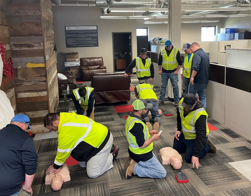 BrightView team members CPR training